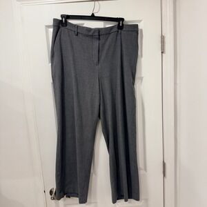 Banana Republic Womens Grey Wool Blend Wide Leg Trousers Pants XL Elastic Back